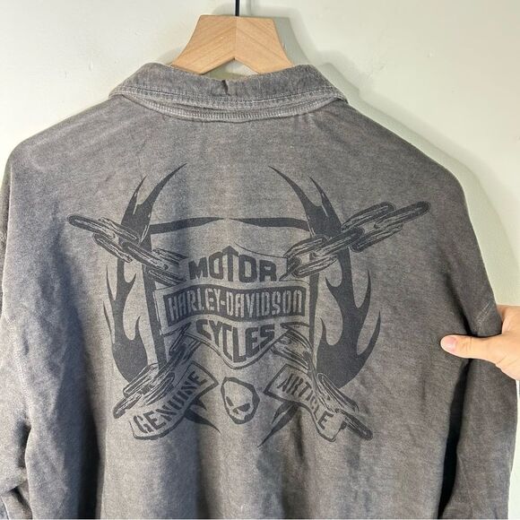 Harley-Davidson Charcoal Gray Skull Graphic Jacket size 2XL - Picture 1 of 10